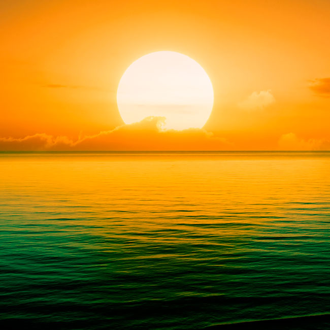 Fotomurales puesta de sol en mar